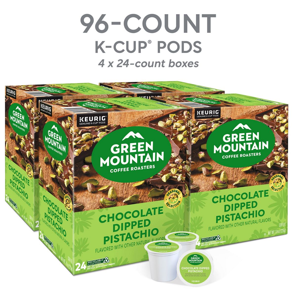 Green Mountain Coffee Roasters Chocolate Dipped Pistachio Coffee K-Cup Pods