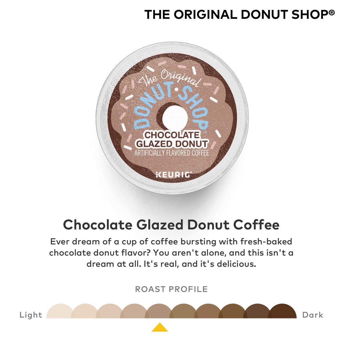 The Original Donut Shop Chocolate Glazed Donut Coffee K-Cup Pods