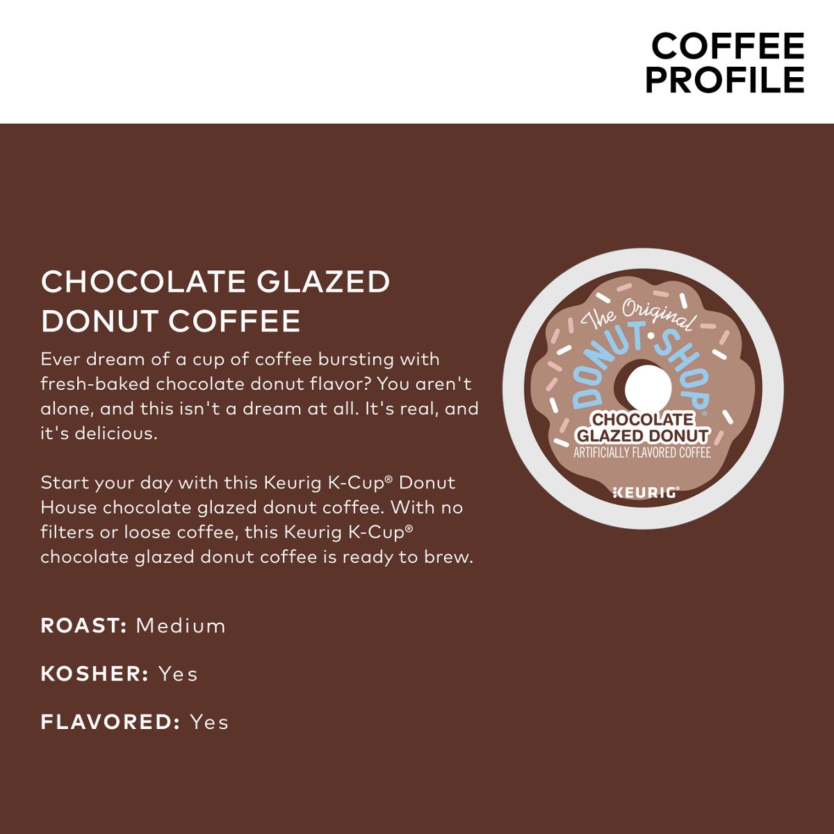 The Original Donut Shop Chocolate Glazed Donut Coffee K-Cup Pods