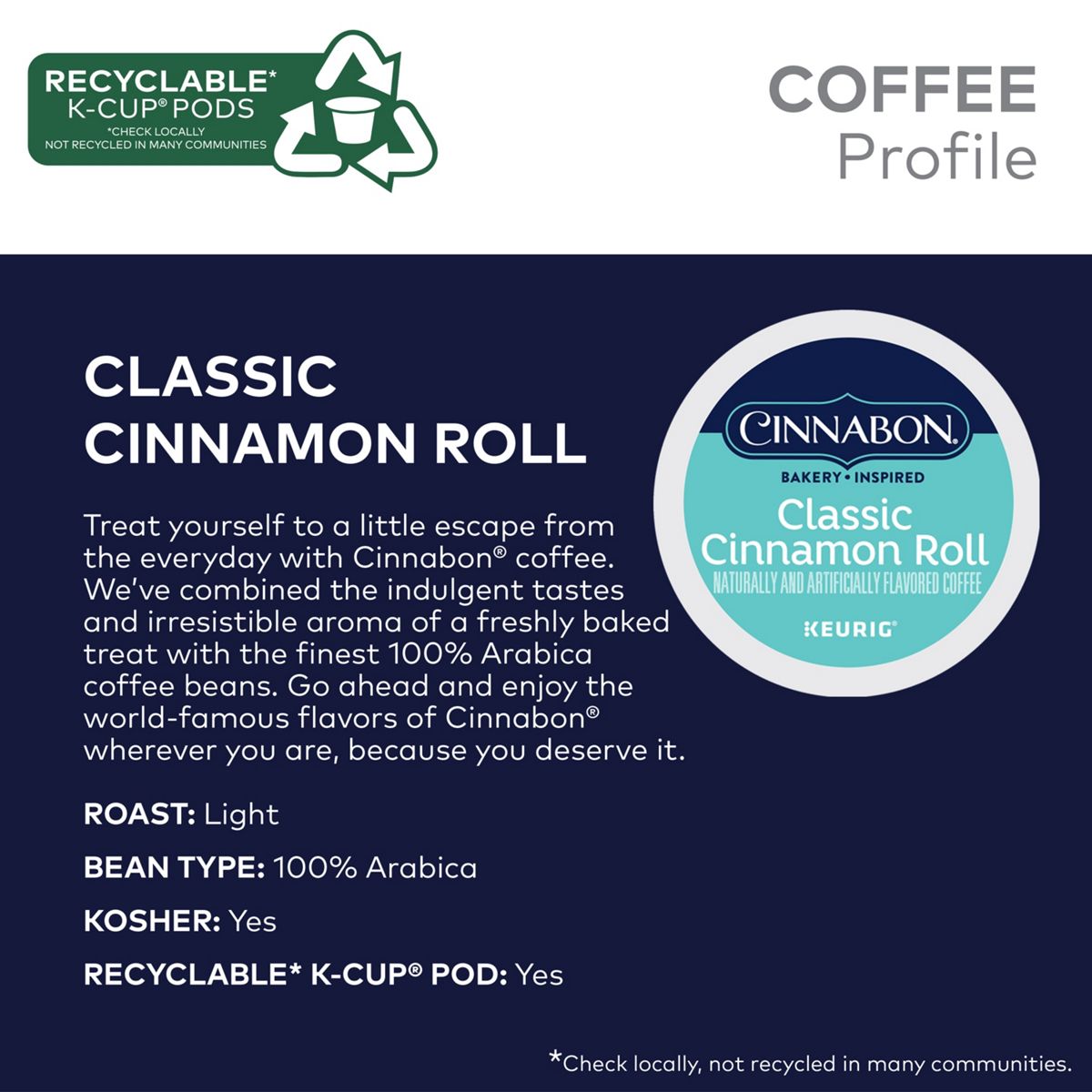 Cinnabon Classic Cinnamon Roll Coffee K-Cup Pods