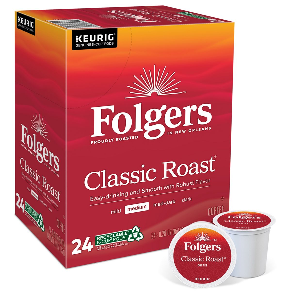 Folgers Classic Roast Coffee K-Cup Pods