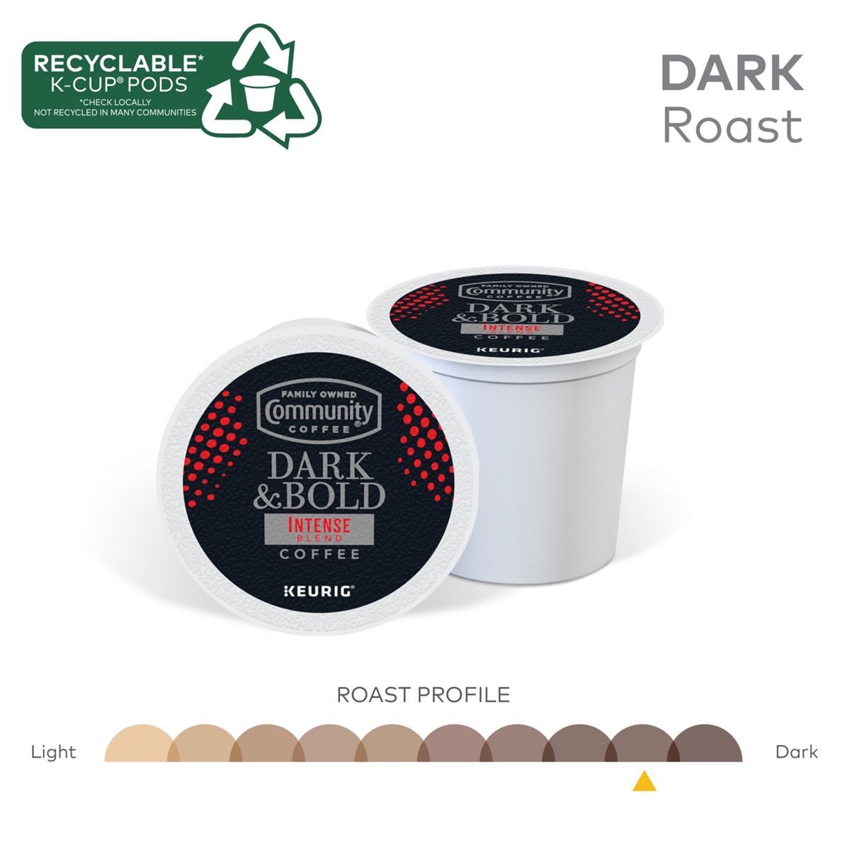 Community Coffee Dark & Bold Intense Coffee K-Cup Pods