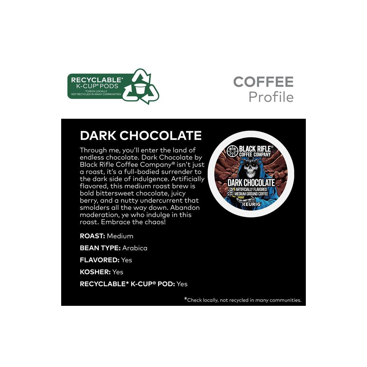 Black Rifle Coffee Company Dark Chocolate Coffee K-Cup Pods