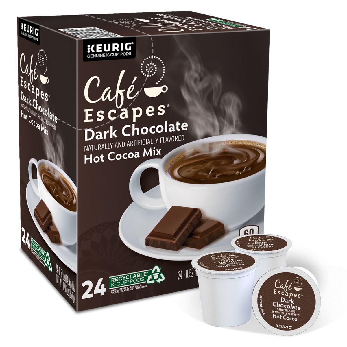 Cafe Escapes Dark Chocolate Hot Cocoa K-Cup Pods