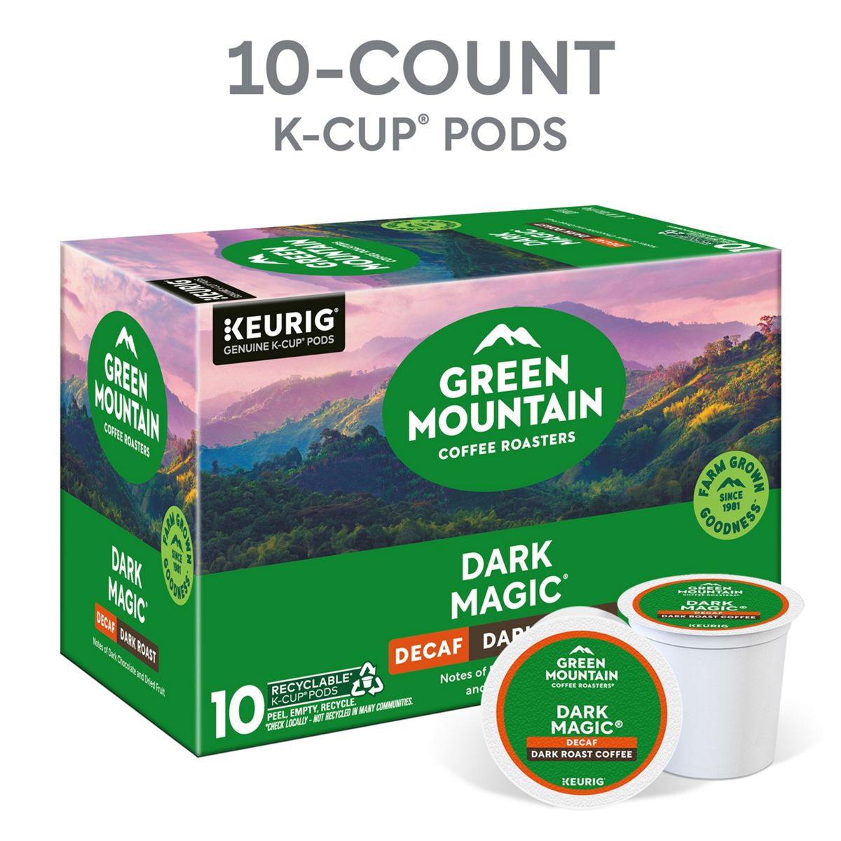 Green Mountain Coffee Roasters Dark Magic Decaf Coffee K-Cup Pods