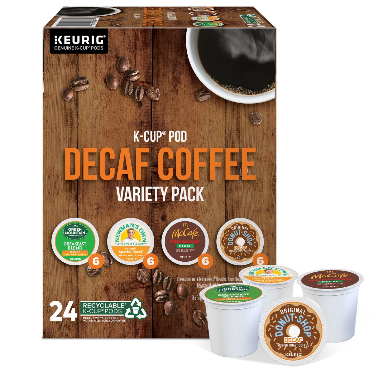 Green Mountain Coffee Roasters Variety Decaf Coffee Box K-Cup Pods