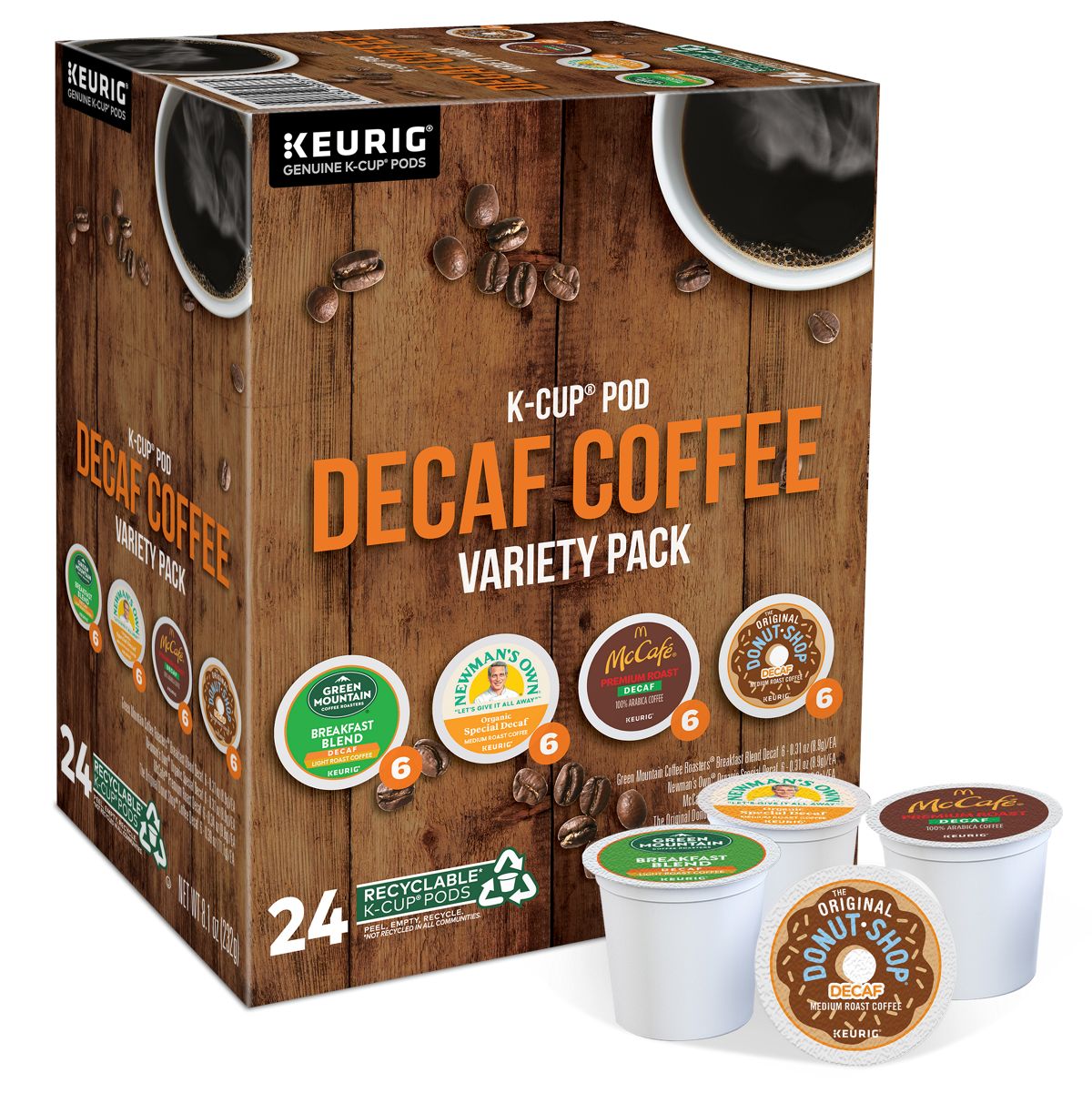Green Mountain Coffee Roasters Variety Decaf Coffee Box K-Cup Pods