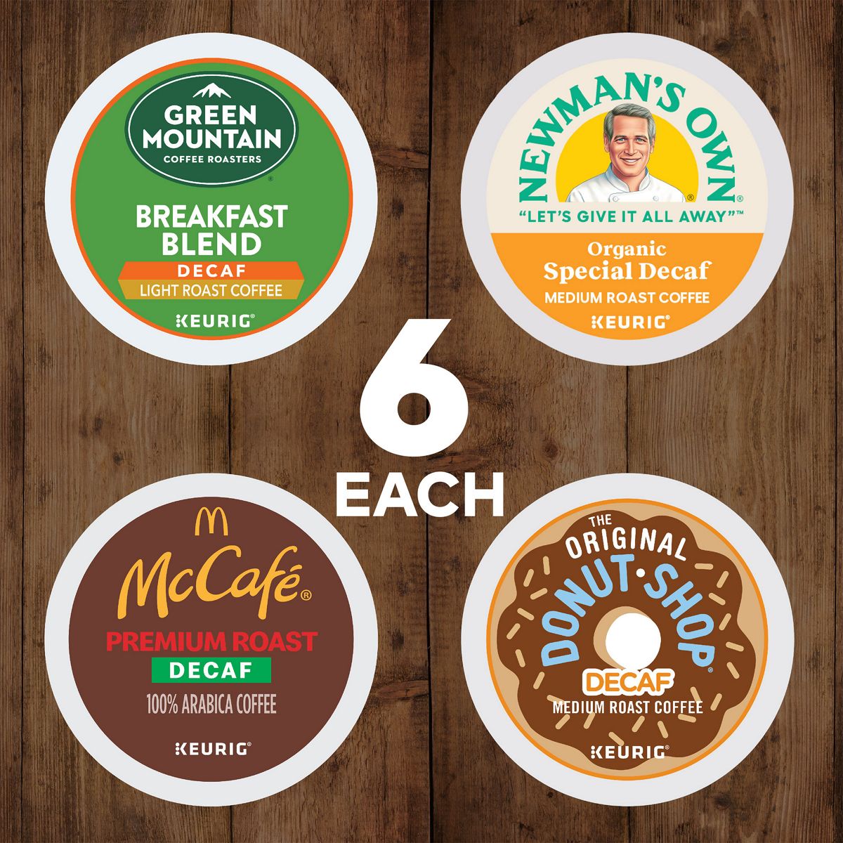 Green Mountain Coffee Roasters Variety Decaf Coffee Box K-Cup Pods
