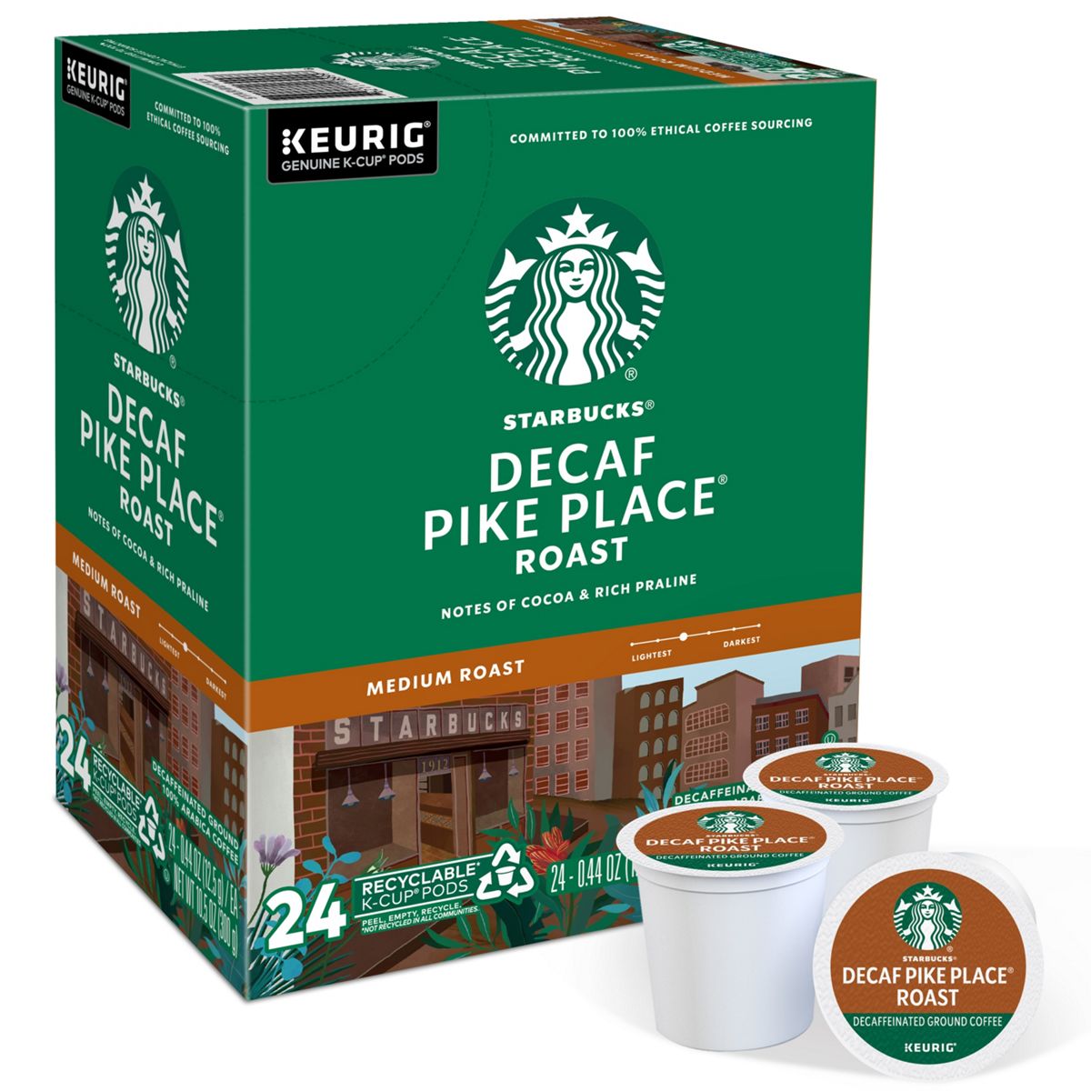 Starbucks Decaf Pike Place Roast Coffee K-Cup Pods