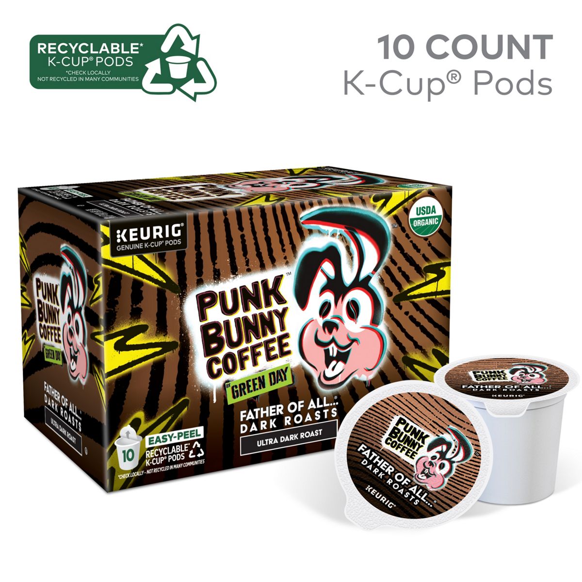 Punk Bunny Coffee Father of All Dark Roasts Coffee K-Cup Pods