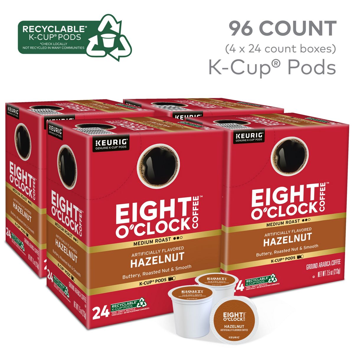 Eight O'Clock Hazelnut Coffee K-Cup Pods