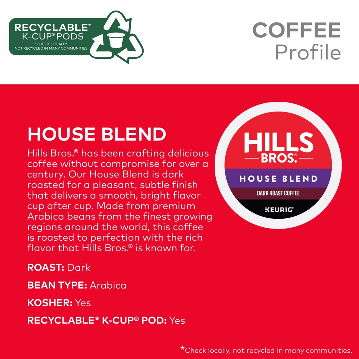 Hills Bros. House Blend Coffee K-Cup Pods