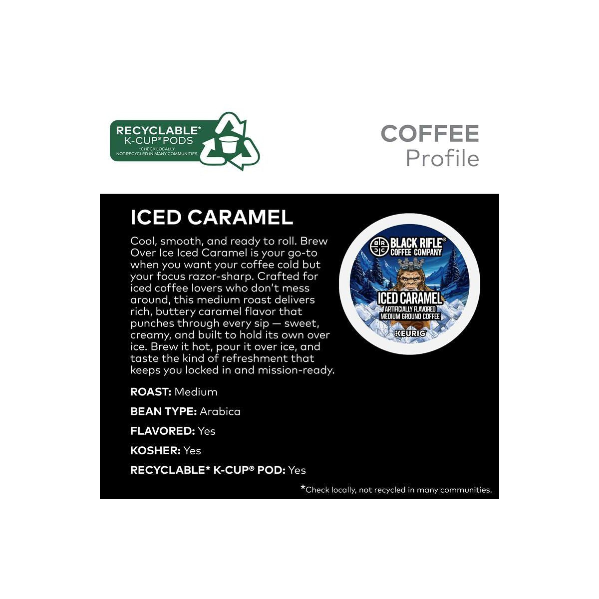 Black Rifle Coffee Company Iced Caramel Coffee K-Cup Pods