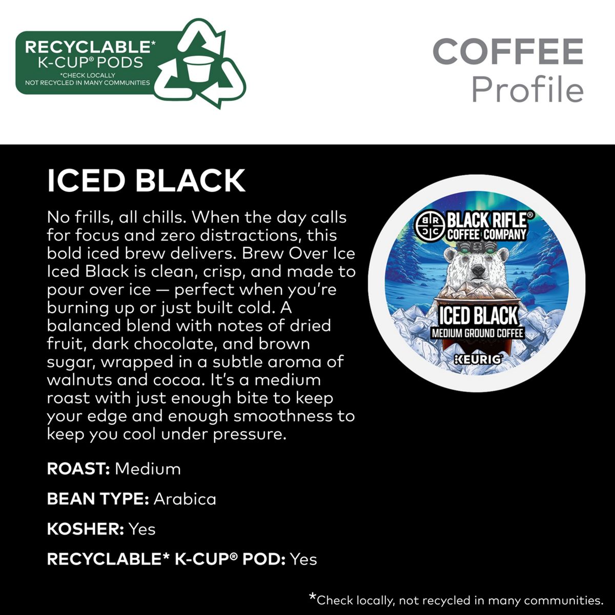 Black Rifle Coffee Company Iced Classic Black Coffee K-Cup Pods