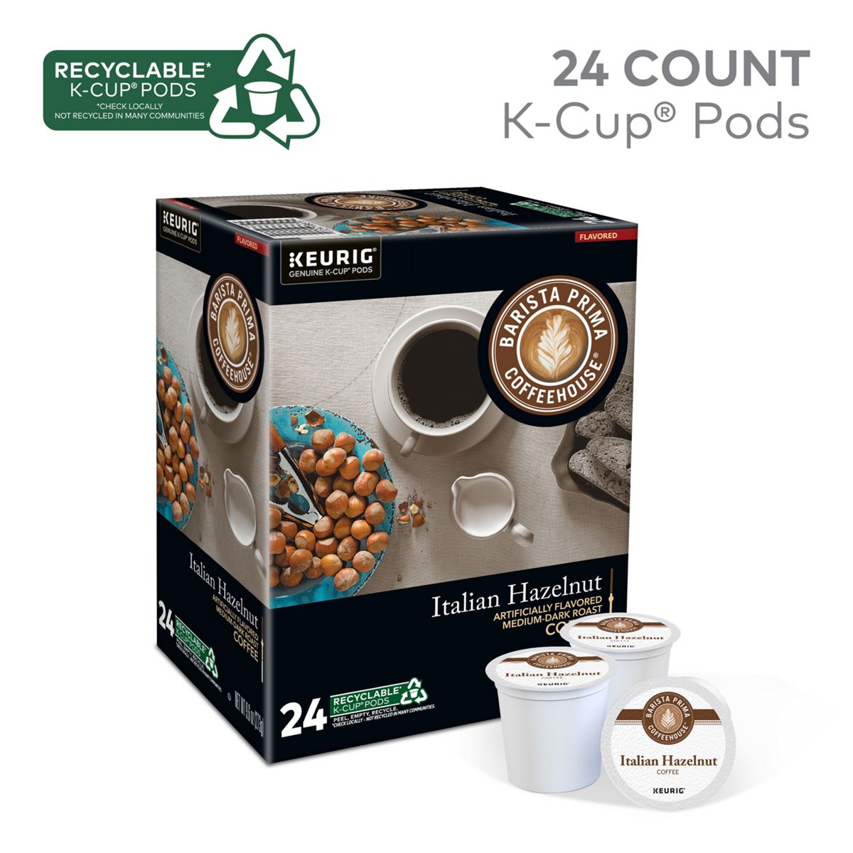 Barista Prima Coffeehouse Italian Hazelnut Coffee K-Cup Pods