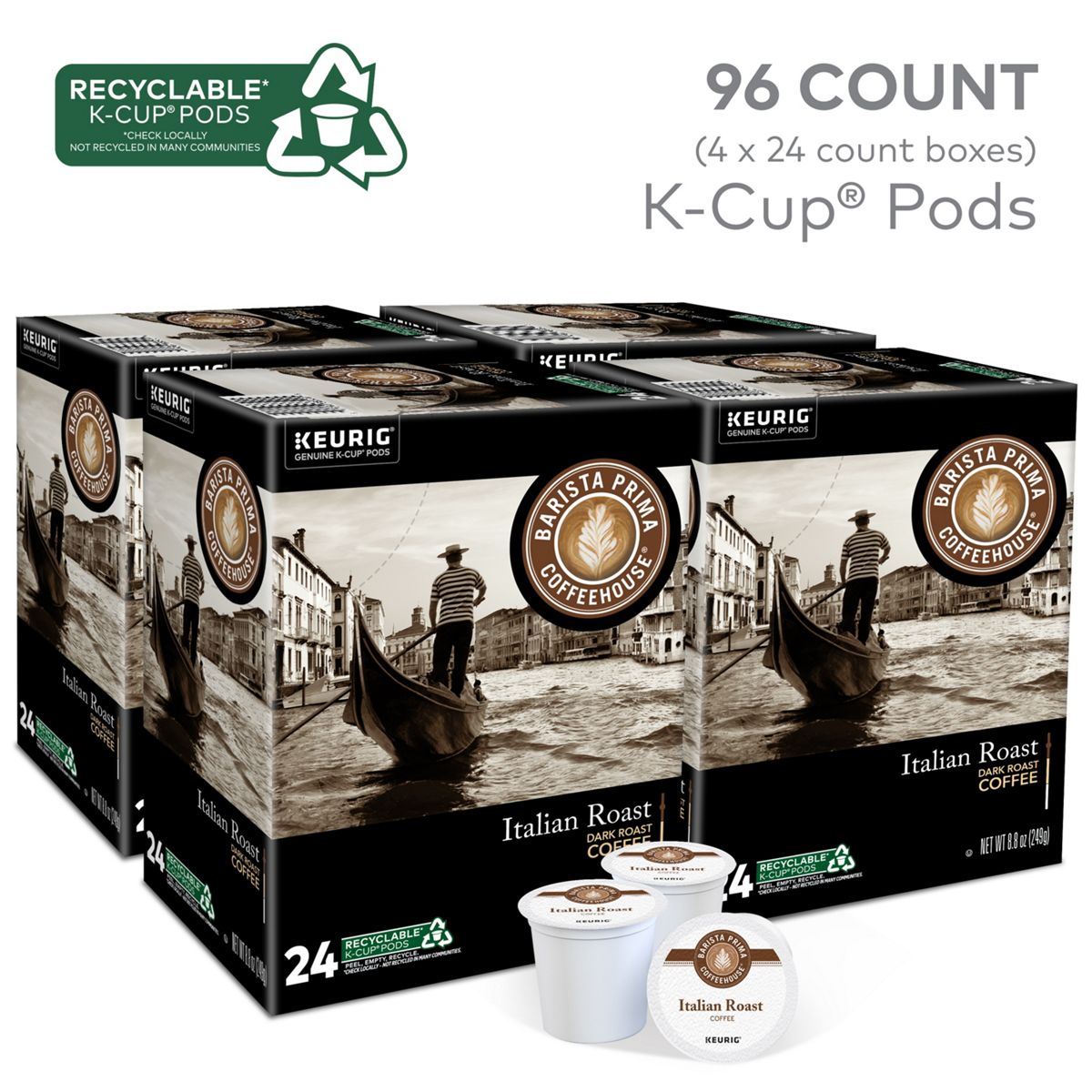Barista Prima Coffeehouse Italian Roast Coffee K-Cup Pods