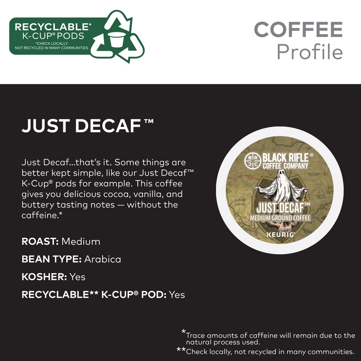Black Rifle Coffee Company Just Decaf Coffee K-Cup Pods
