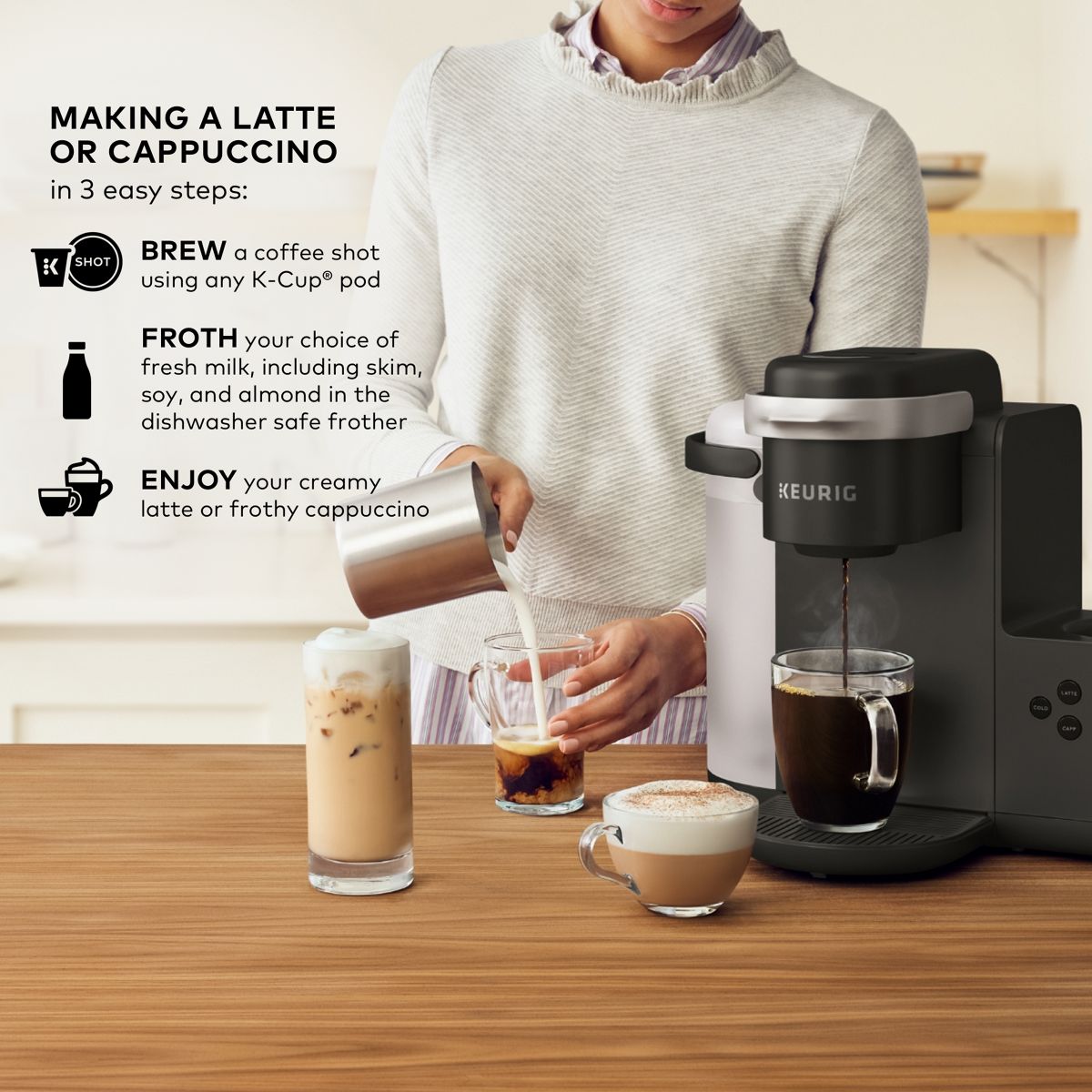 K-Cafe Single Serve Coffee Latte & Cappuccino Maker