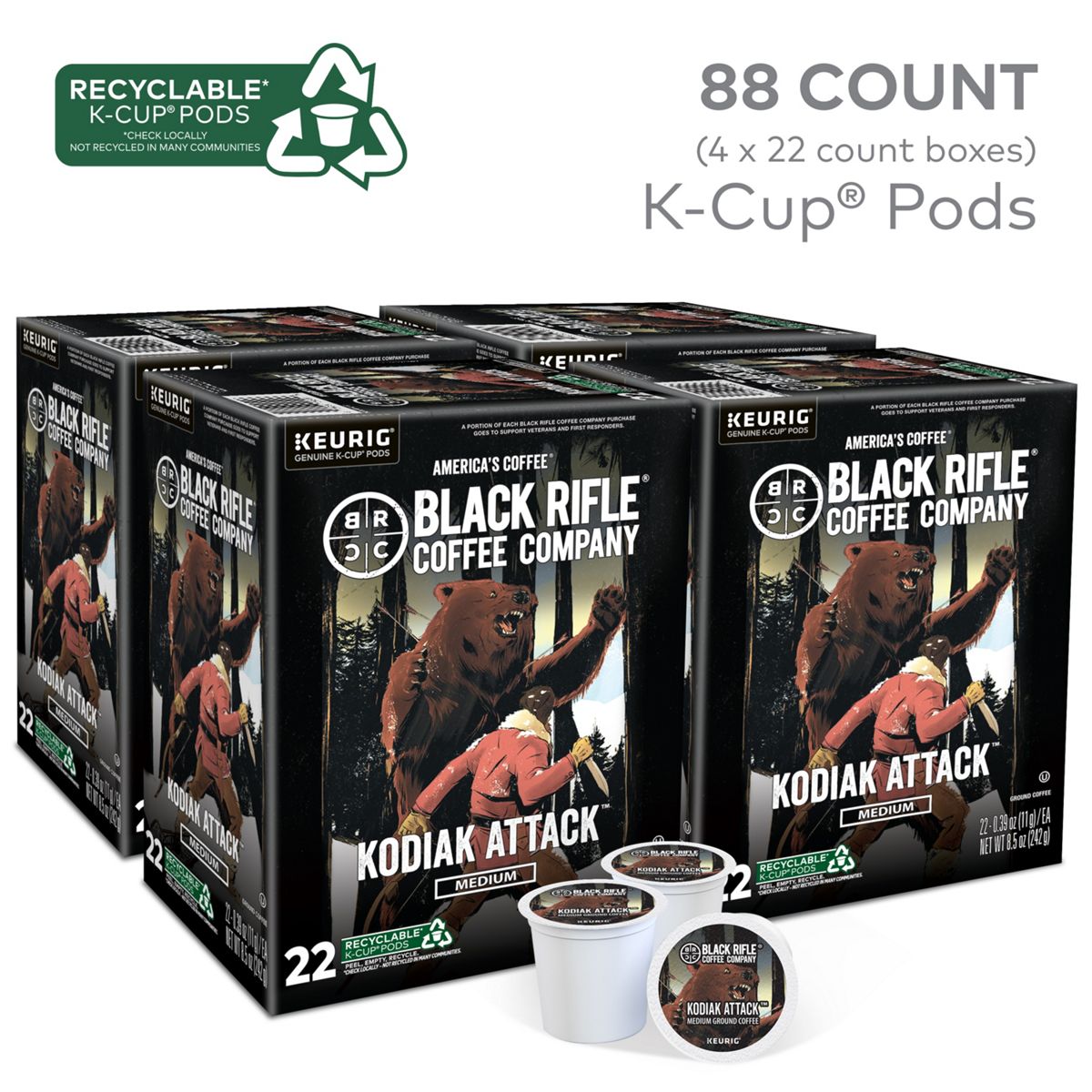 Black Rifle Coffee Company Kodiak Attack Coffee K-Cup Pods