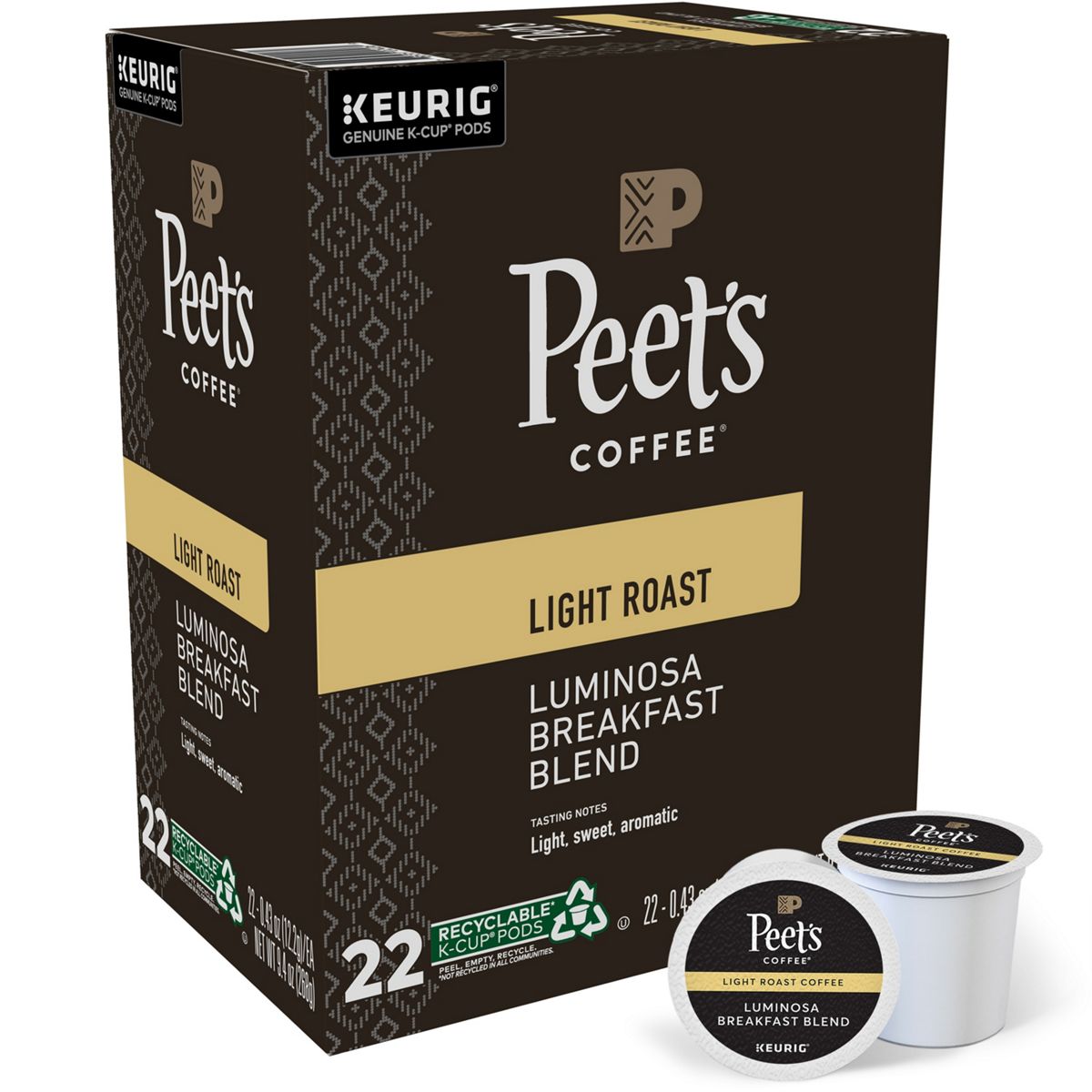 Peet's Coffee Luminosa Breakfast Blend Coffee K-Cup Pods