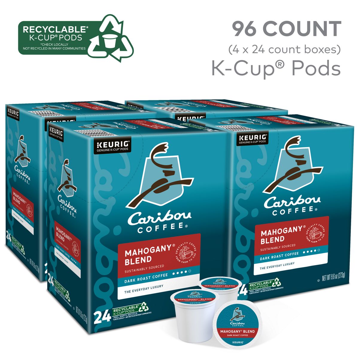 Caribou Coffee Mahogany Coffee K-Cup Pods