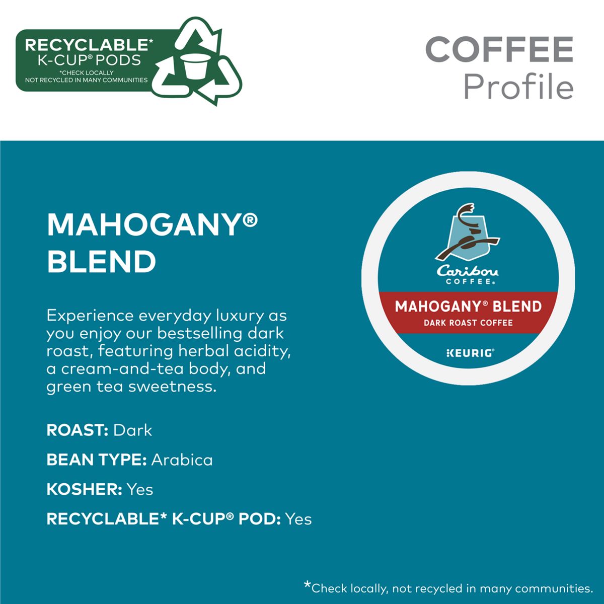 Caribou Coffee Mahogany Coffee K-Cup Pods