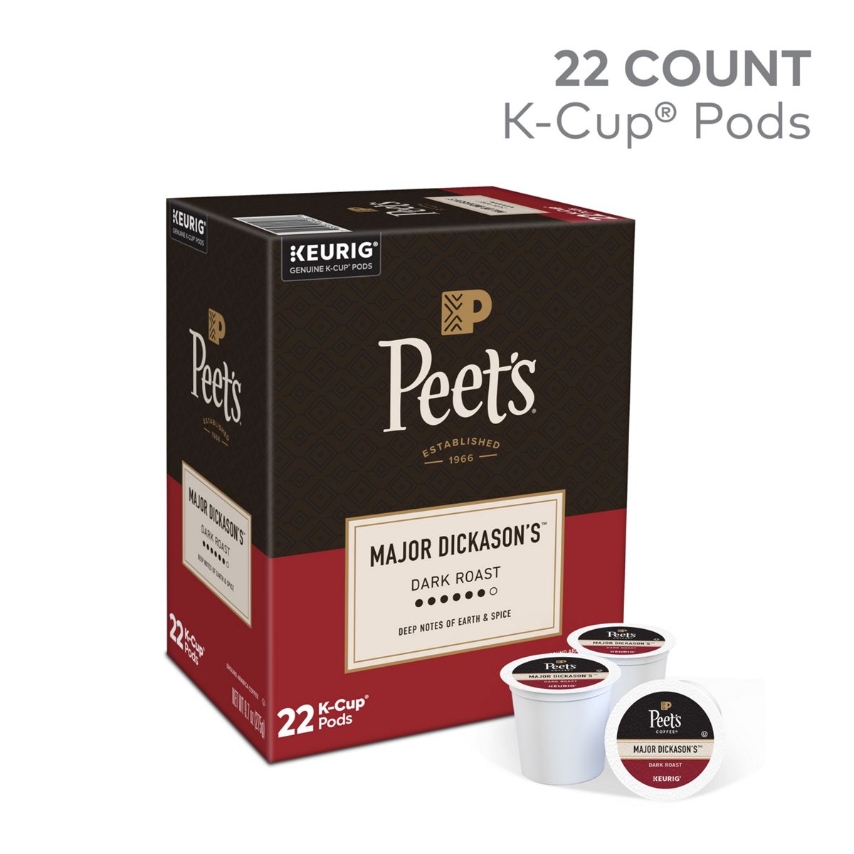 Peet's Coffee Major Dickason's Blend Coffee K-Cup Pods