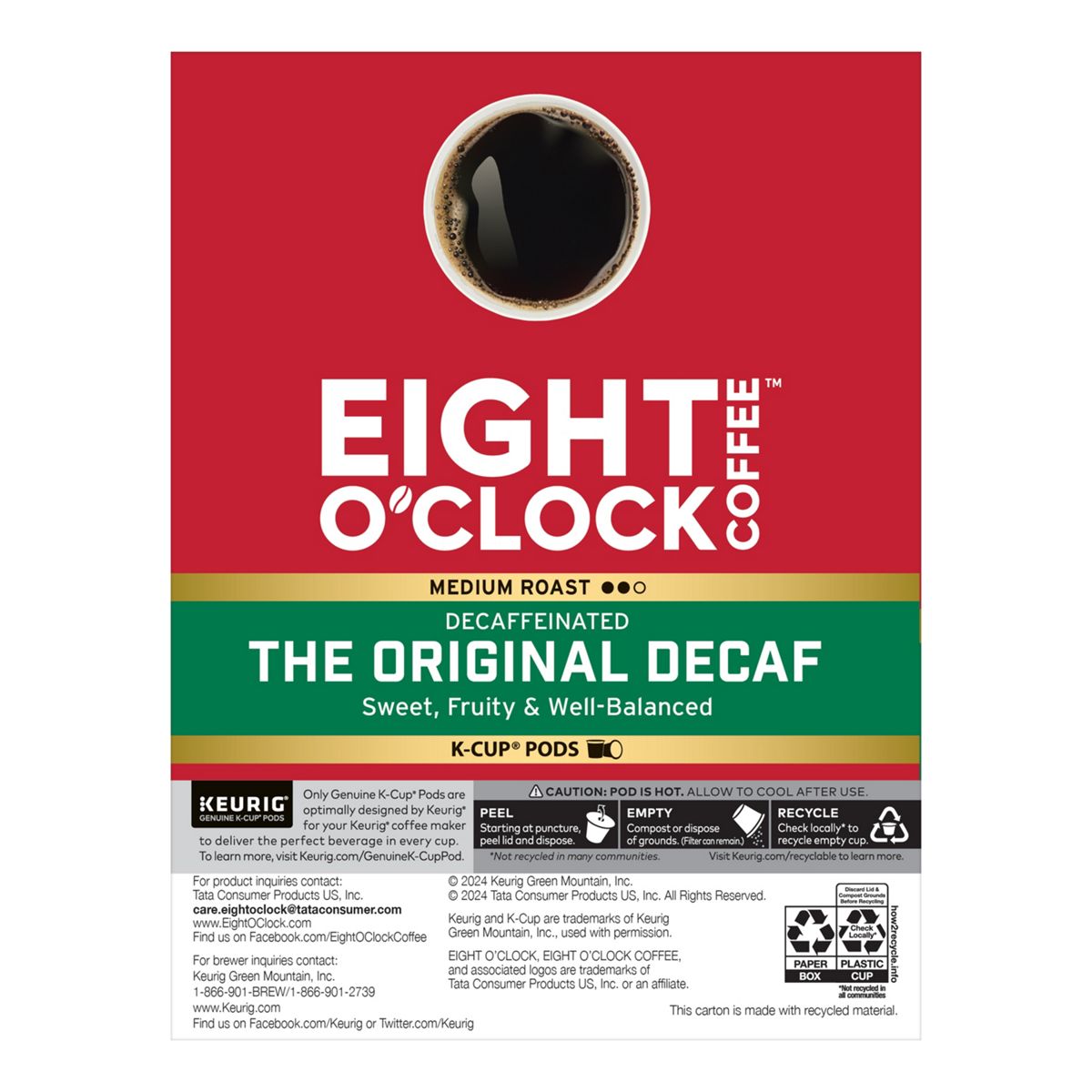 Eight O'Clock The Original Decaf K-Cup Pods