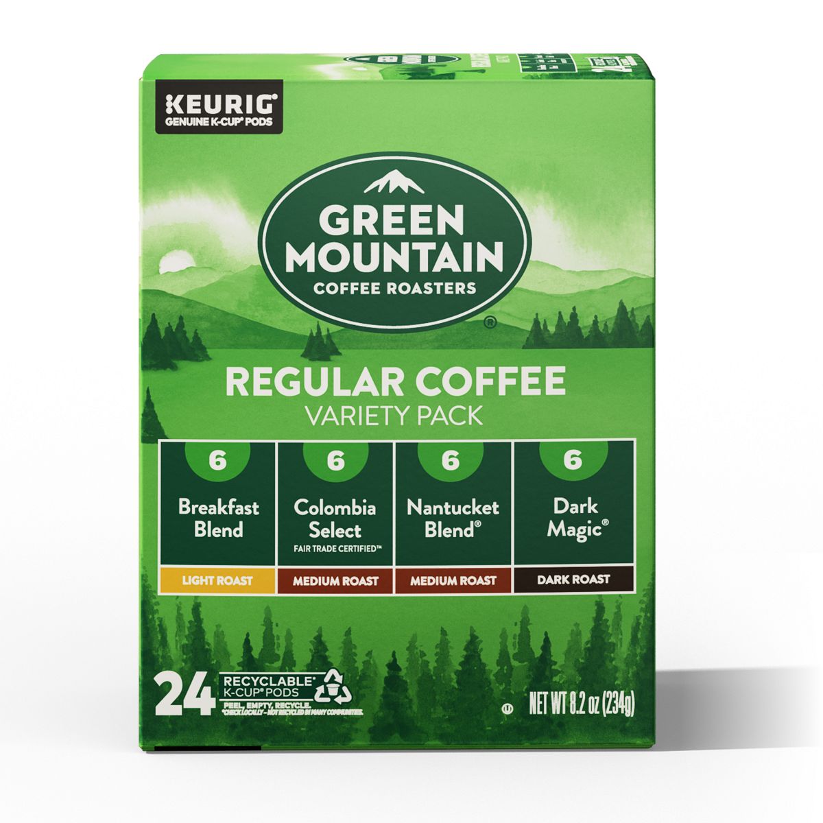 Green Mountain Coffee Roasters Variety Regular Coffee Box K-Cup Pods