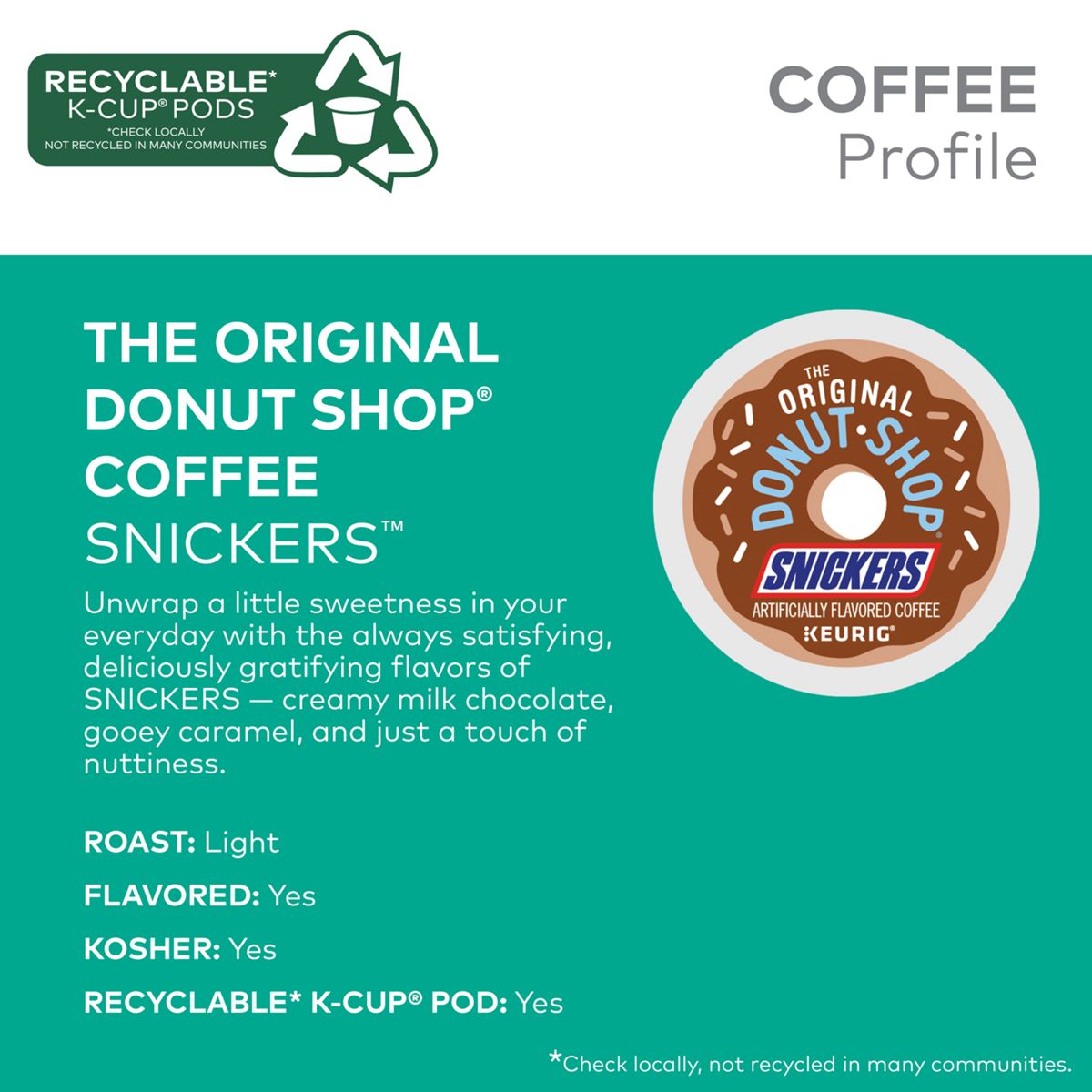 The Original Donut Shop Snickers Coffee K-Cup Pods