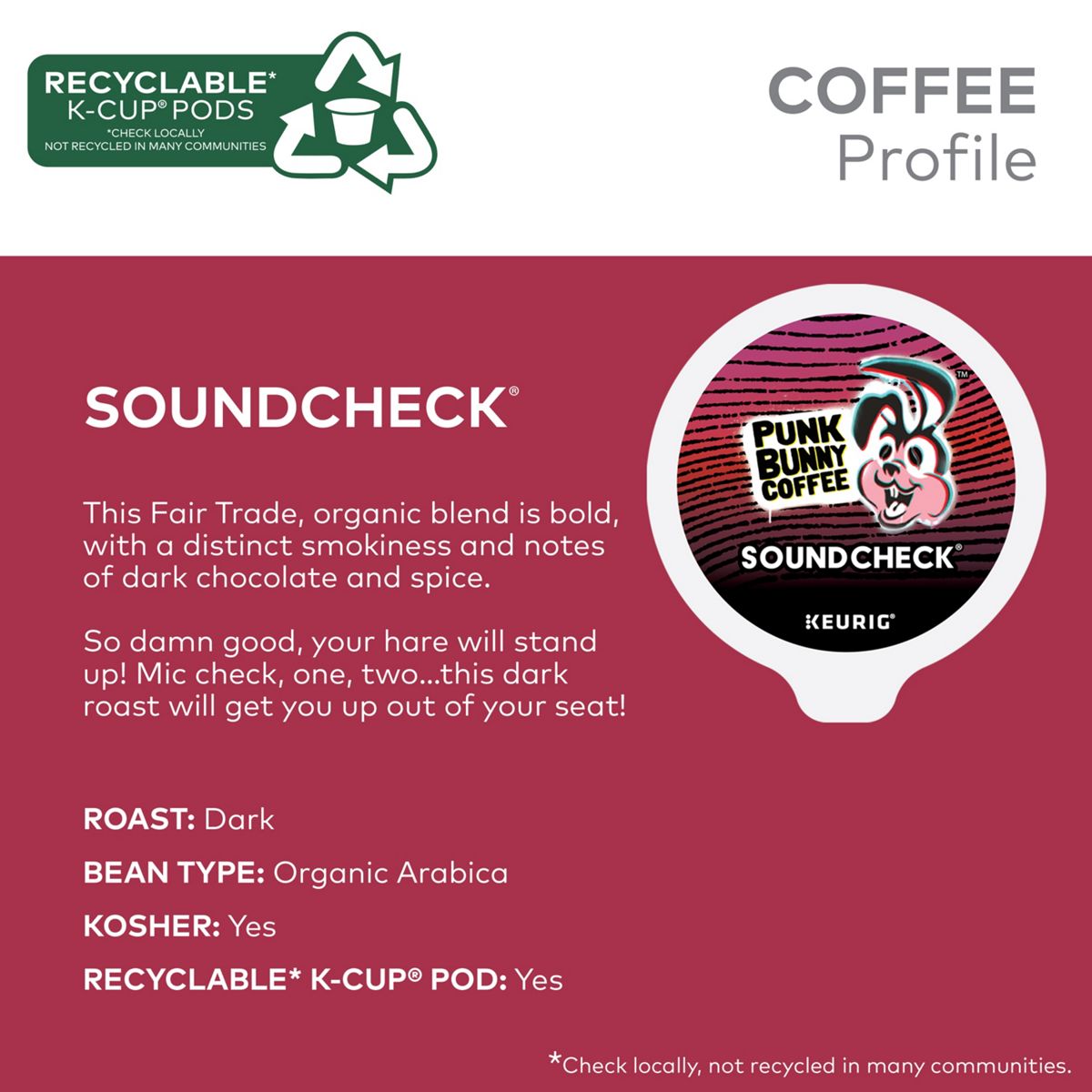 Punk Bunny Coffee Soundcheck Coffee K-Cup Pods