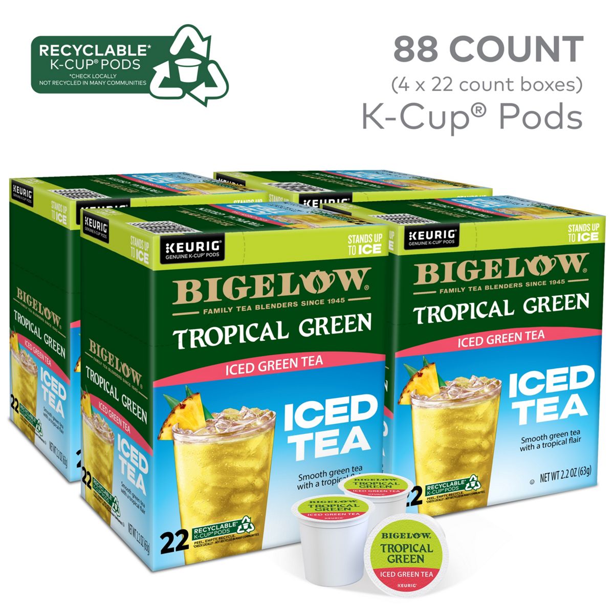 Bigelow Tropical Iced Green Tea K-Cup Pods