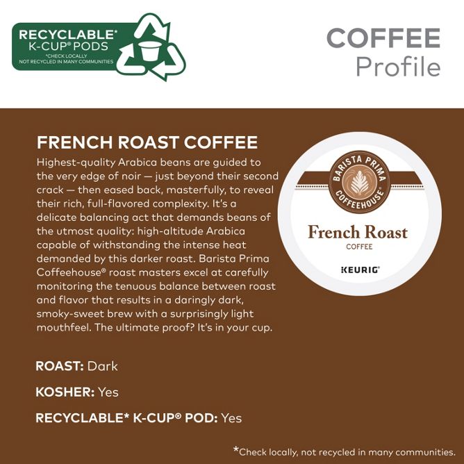 Barista Prima Coffee French Roast K-Cup Pods