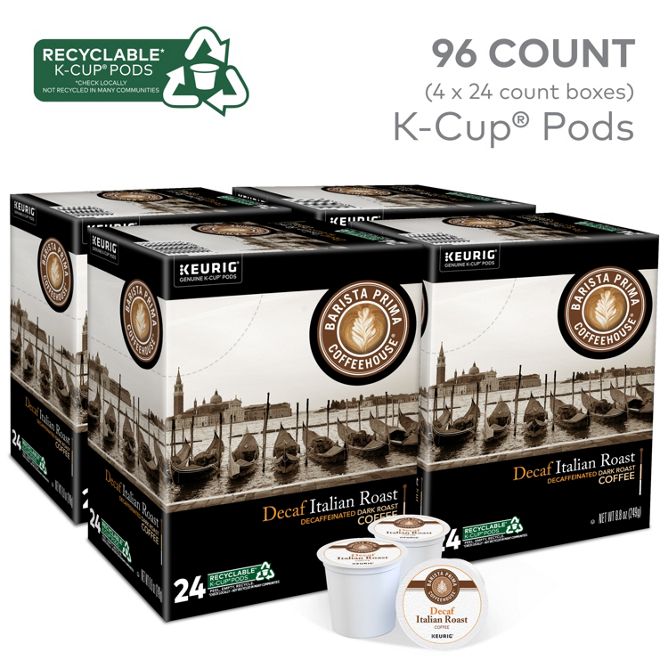 Barista Prima Coffee Italian Roast (DECAF) K-Cup Pods