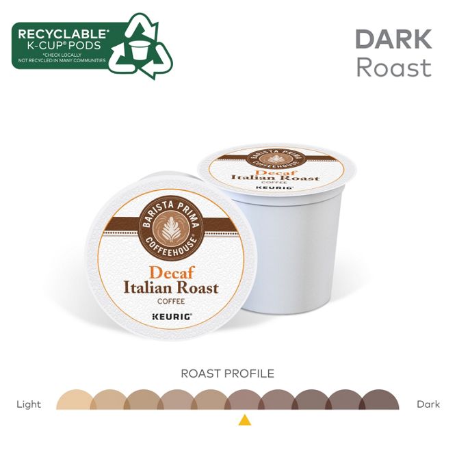 Barista Prima Coffee Italian Roast (DECAF) K-Cup Pods