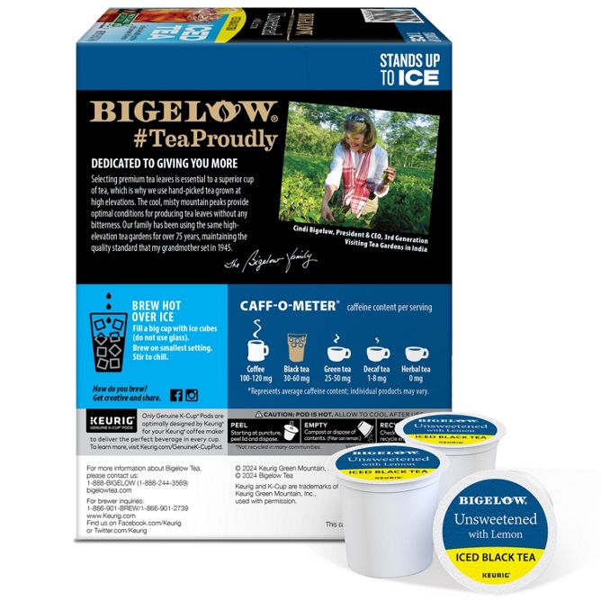 Bigelow Tea Black Tea with Lemon Unsweetened K-Cup Pods