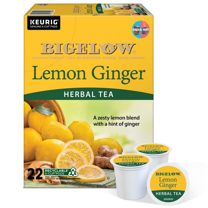 Bigelow Tea Lemon Ginger Herbal Tea K-Cup Pods
