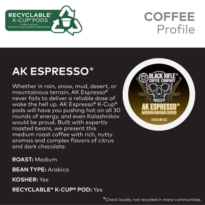 Black Rifle Coffee AK Espresso K-Cup Pods