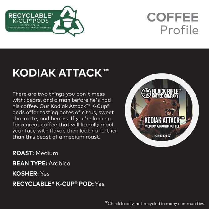 Black Rifle Coffee Kodiak Attack K-Cup Pods