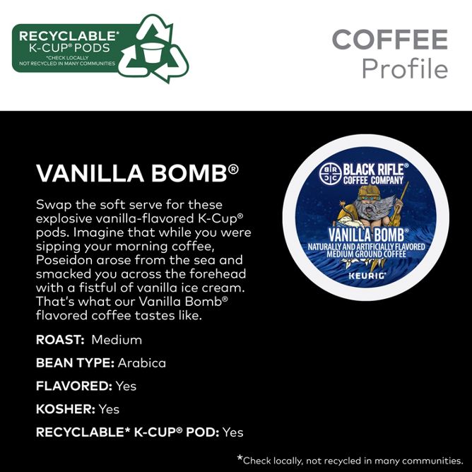 Black Rifle Coffee Vanilla Bomb K-Cup Pods
