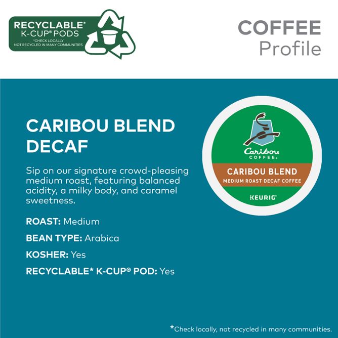 Caribou Coffee Blend (Decaf) K-Cup Pods