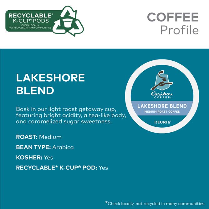 Caribou Coffee Lakeshore Blend K-Cup Pods
