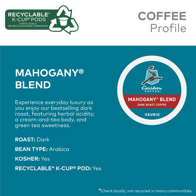 Caribou Coffee Mahogany Coffee K-Cup Pods