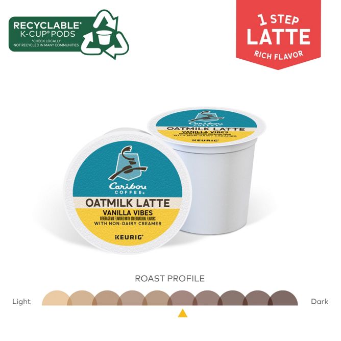 Caribou Coffee Oatmilk Latte (Vanilla Vibes) K-Cup Pods