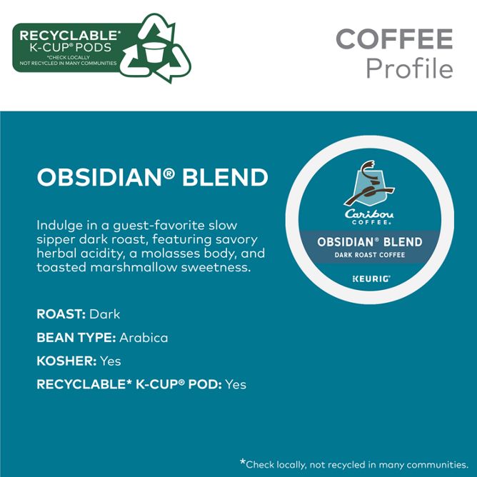 Caribou Coffee Obsidian Blend K-Cup Pods