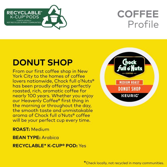 Chock full o'Nuts Donut Shop K-Cup Pods