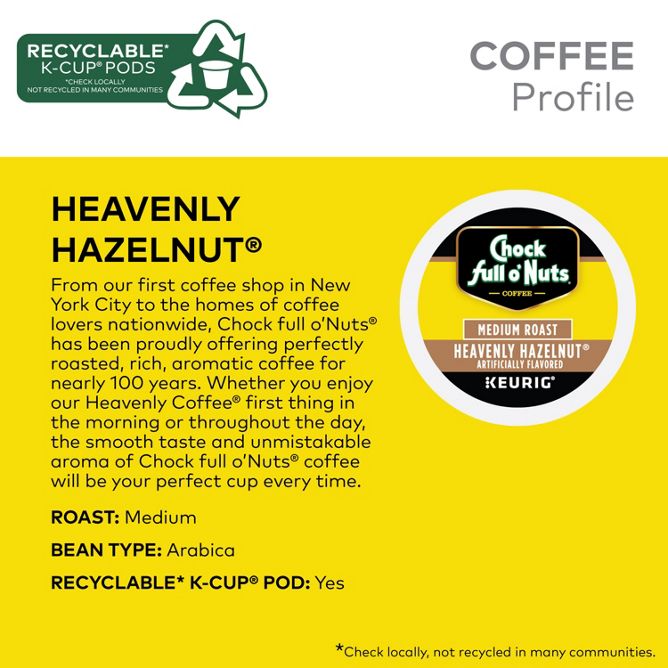 Chock full o'Nuts Heavenly Hazelnut K-Cup Pods