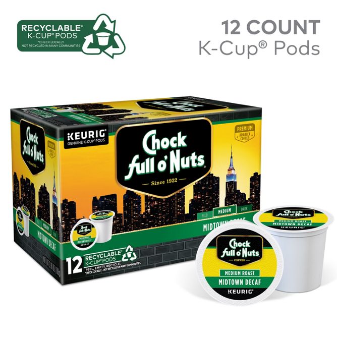 Chock full o'Nuts Midtown Decaf K-Cup Pods