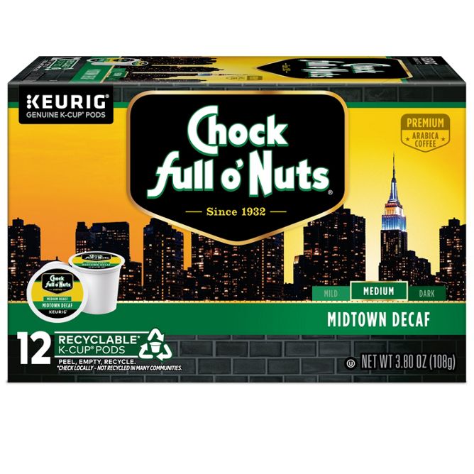Chock full o'Nuts Midtown Decaf K-Cup Pods