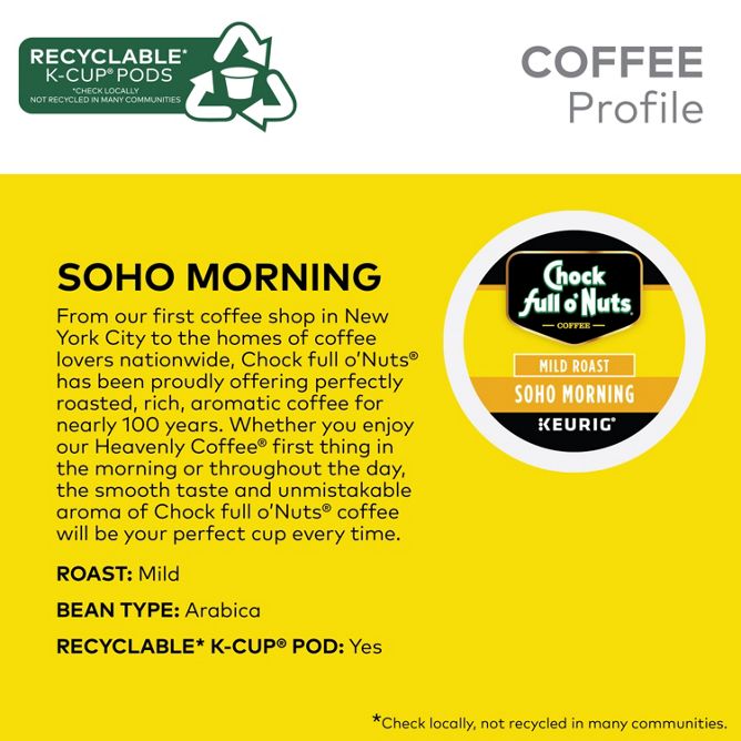 Chock full o'Nuts Soho Morning K-Cup Pods